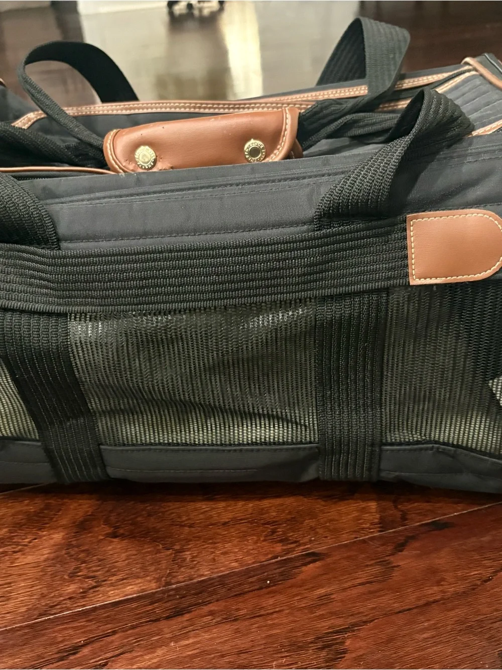 Sherpa Brown Small Pet Carrier - Classic Leather-Accent Design